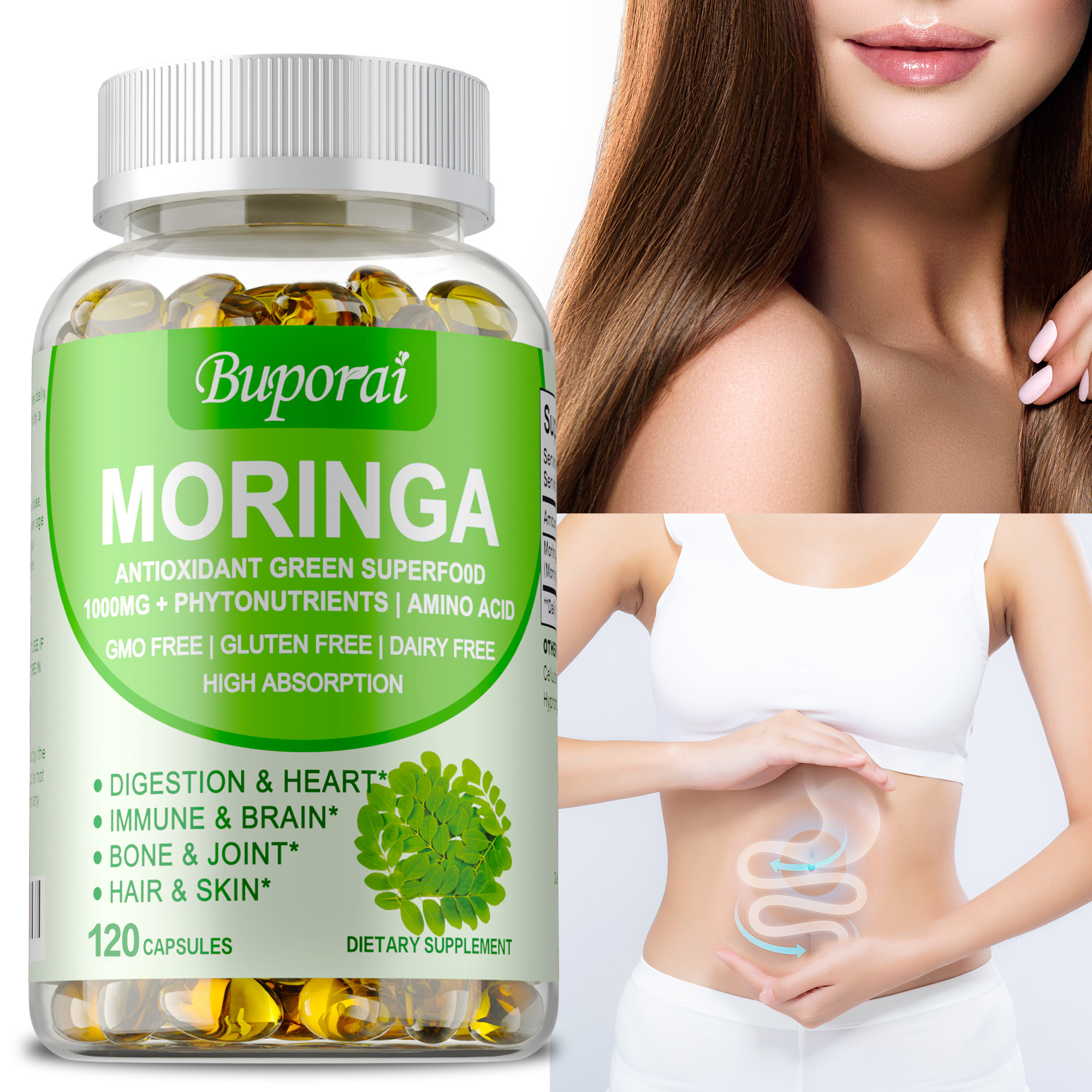 Moringa Leaf Powder - Moringa Capsules - Boosts Energy Levels,
