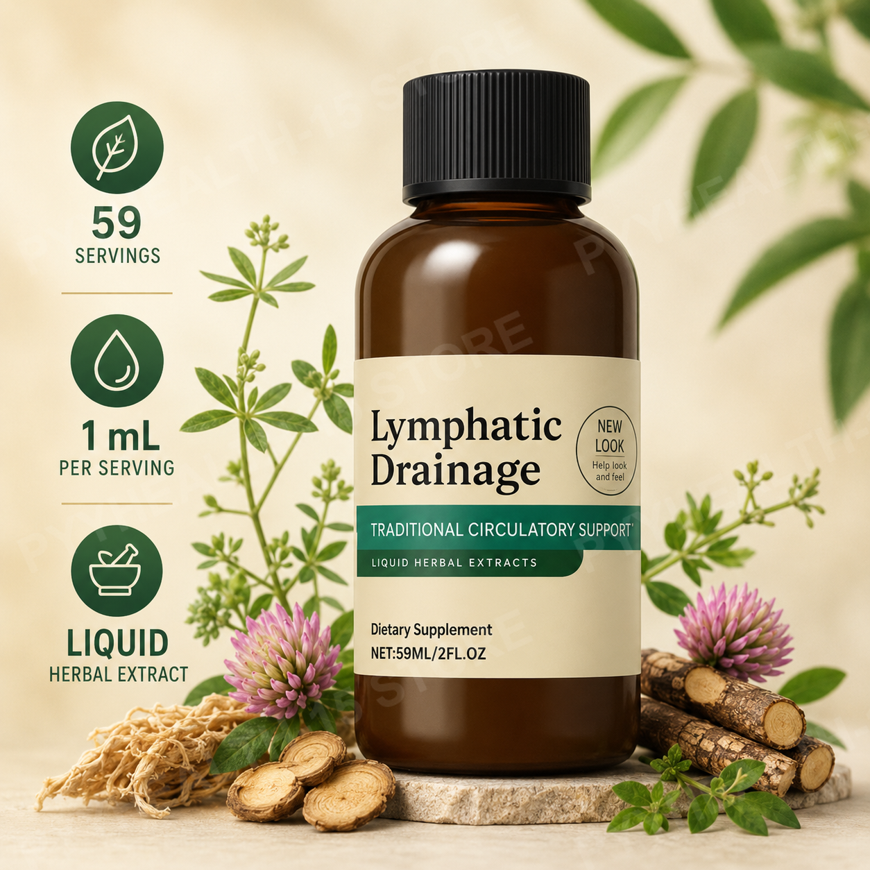 Herbal Wellness Liquid - Herbal Extract Drops with Cleavers Red