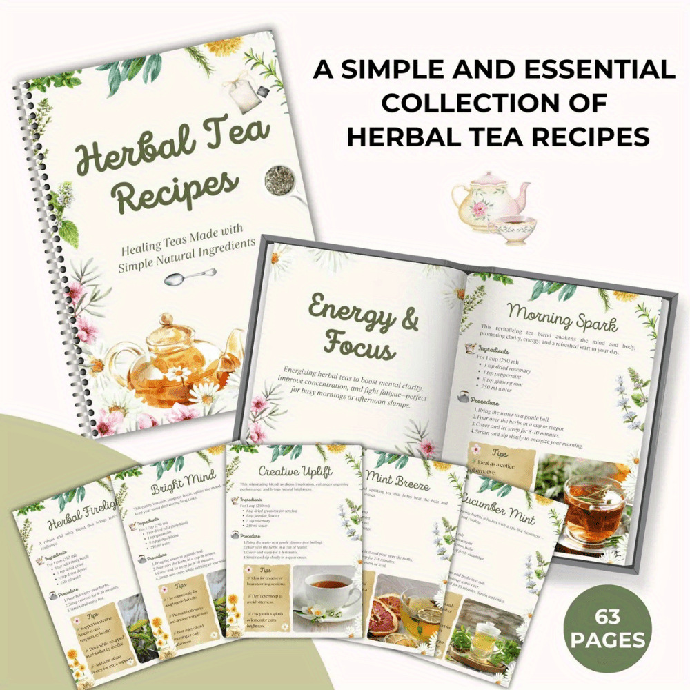 Herbal Tea Recipes Book – Natu - Wellness Herbal Tea Blends avaliação e preço