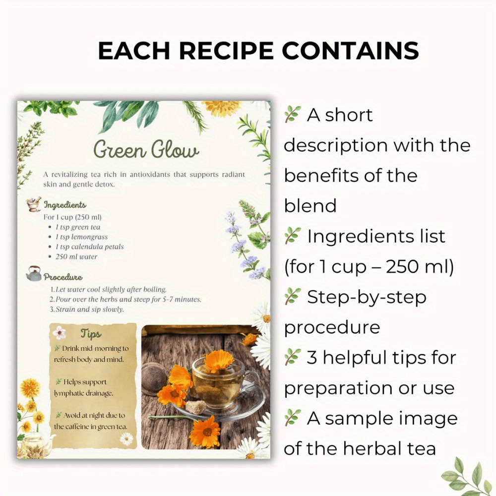 Herbal Tea Recipes Book – Natu - Wellness Herbal Tea Blends avaliação e preço