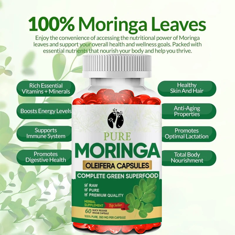 Moringa Capsules -60 Capsules  - Moringa Leaf Powder avaliação e preço
