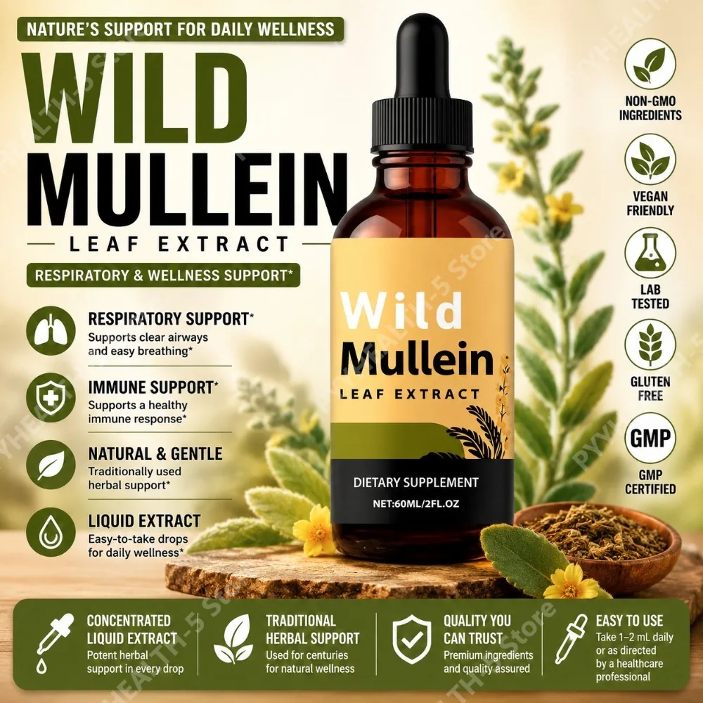 Wild Mullein Leaf Drops with G - Herbal Wellness Liquid avaliação e preço