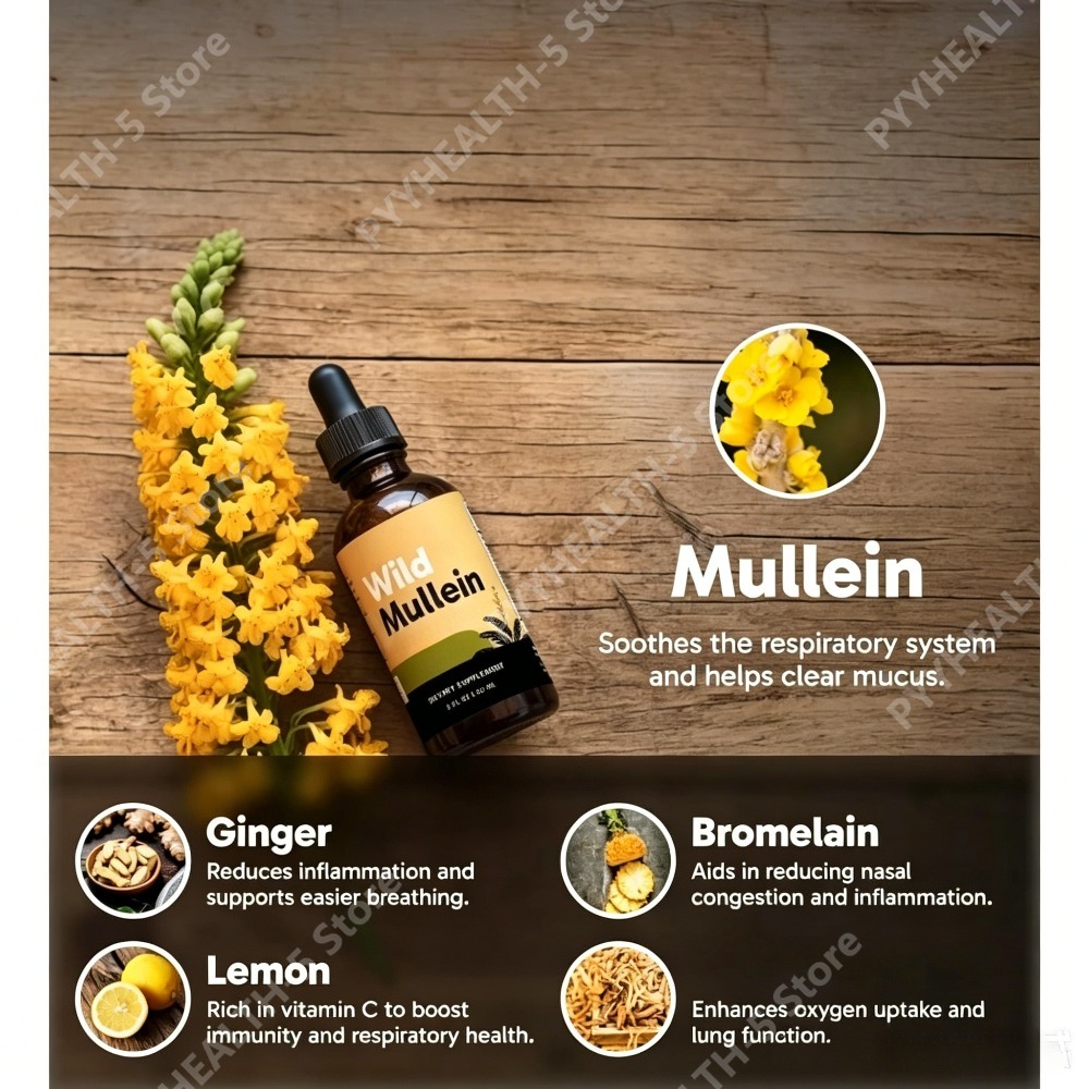 Wild Mullein Leaf Drops with G - Herbal Wellness Liquid avaliação e preço