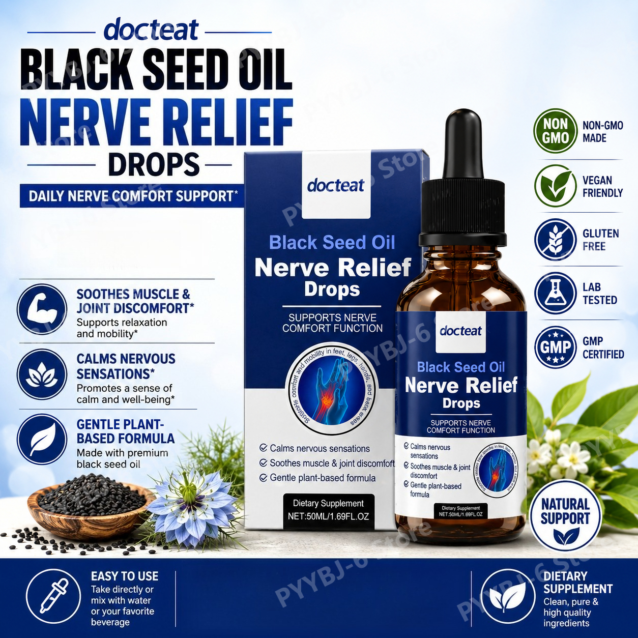 Black Seed Oil Liquid Drops 50 - Herbal Wellness Liquid avaliação e preço