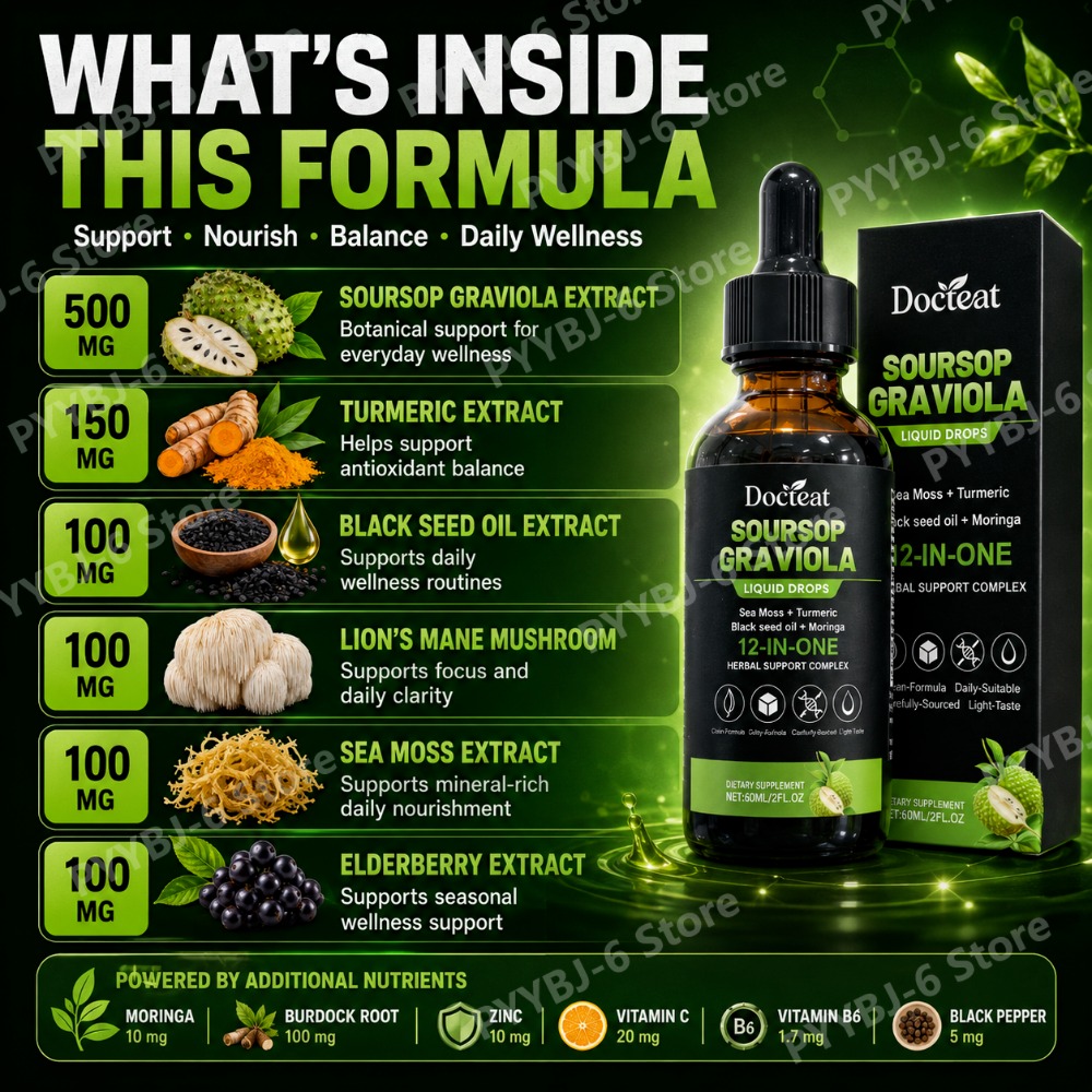 Soursop Graviola Liquid Drops  - Herbal Wellness Liquid avaliação e preço