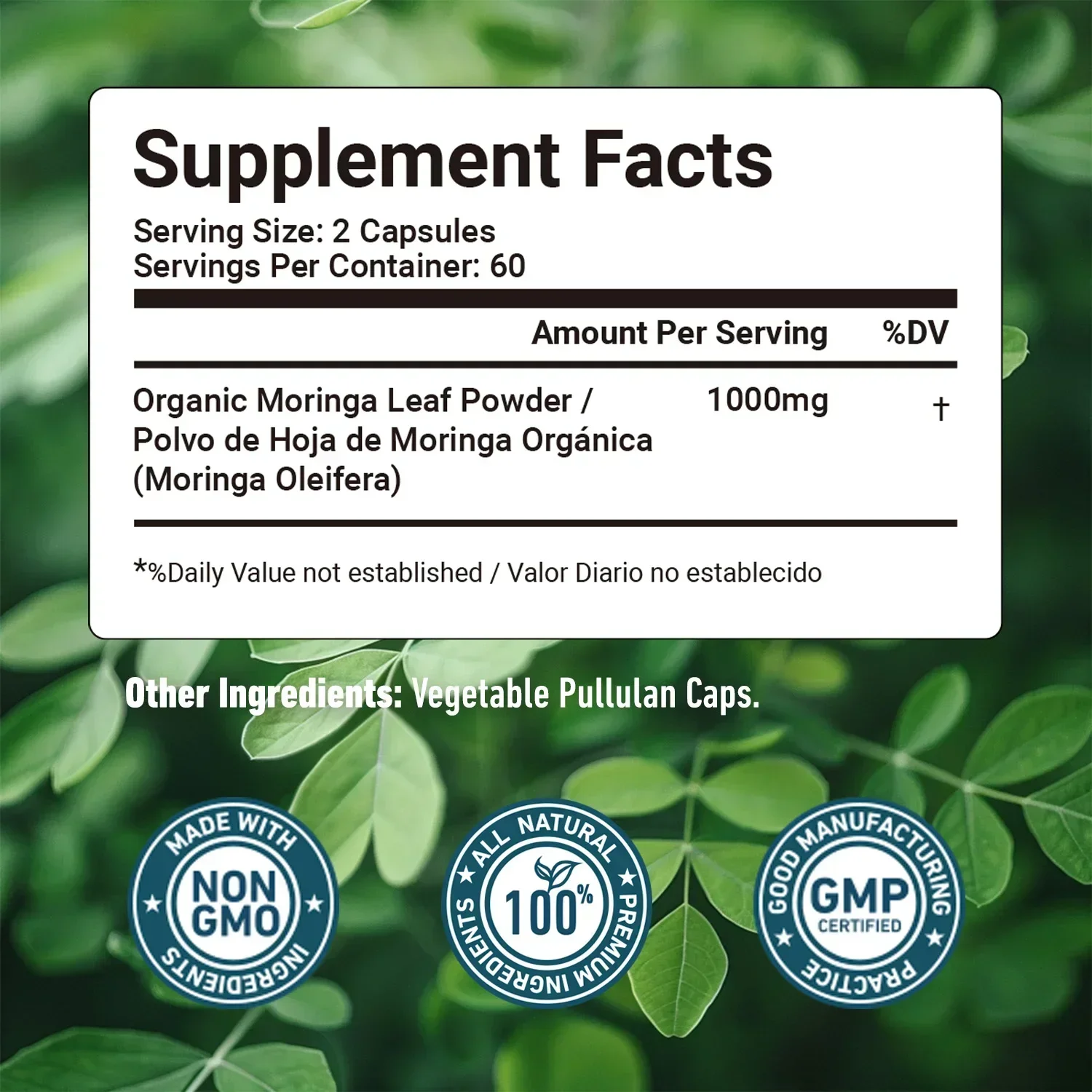 Moringa Capsules - Antioxidant - Moringa Leaf Powder avaliação e preço