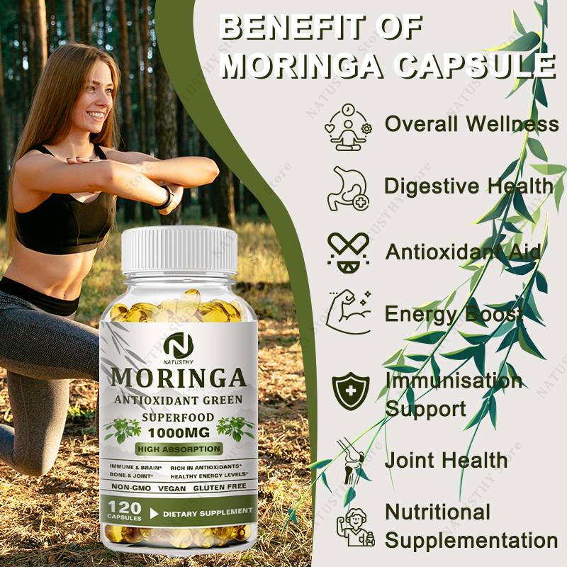 Moringa Organic 1000 mg - With - Moringa Leaf Powder avaliação e preço