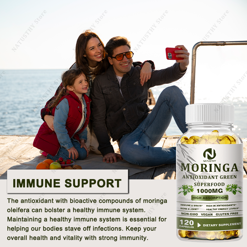 Moringa Organic 1000 mg - With - Moringa Leaf Powder avaliação e preço