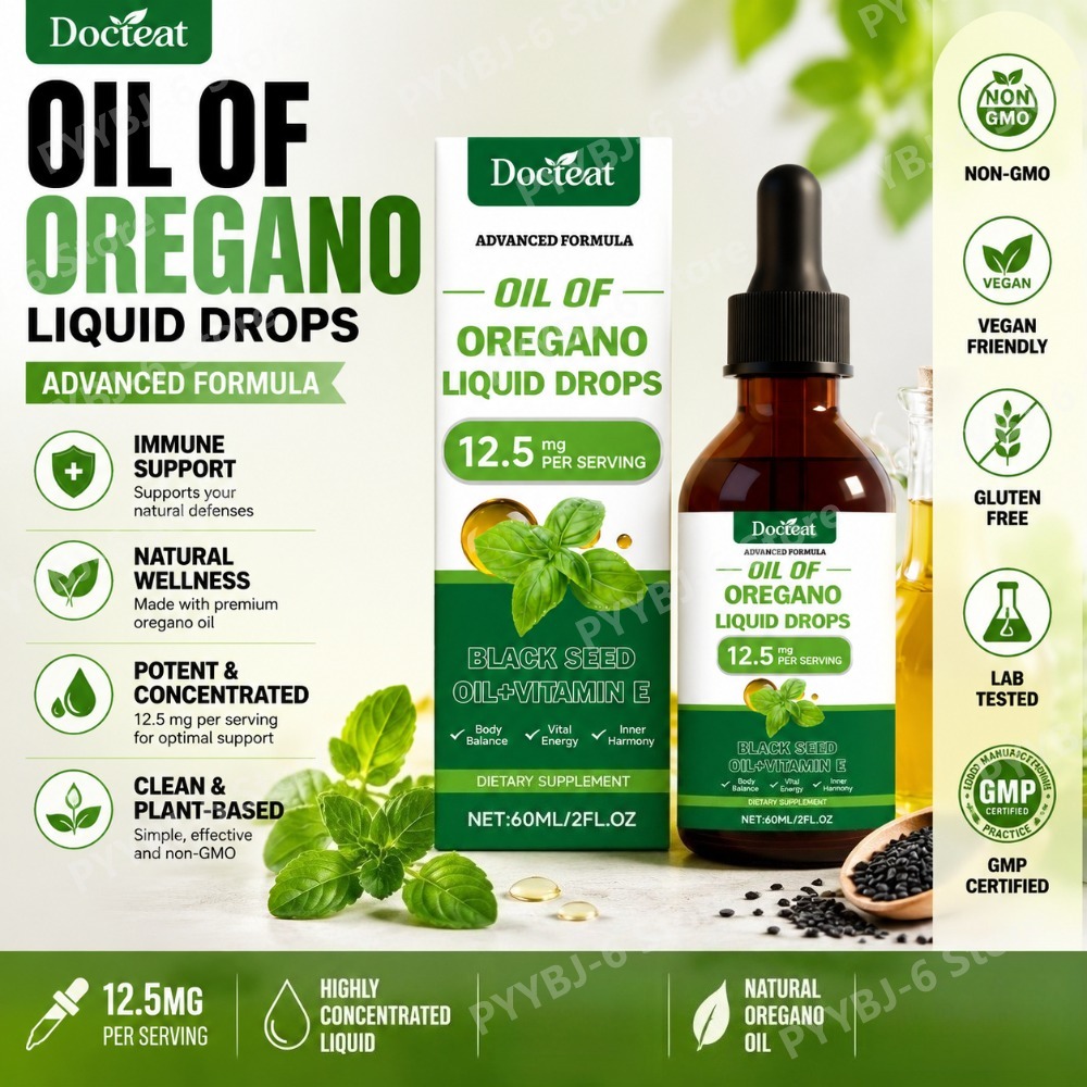 Oregano Oil Liquid Drops 60ml  - Herbal Wellness Liquid avaliação e preço