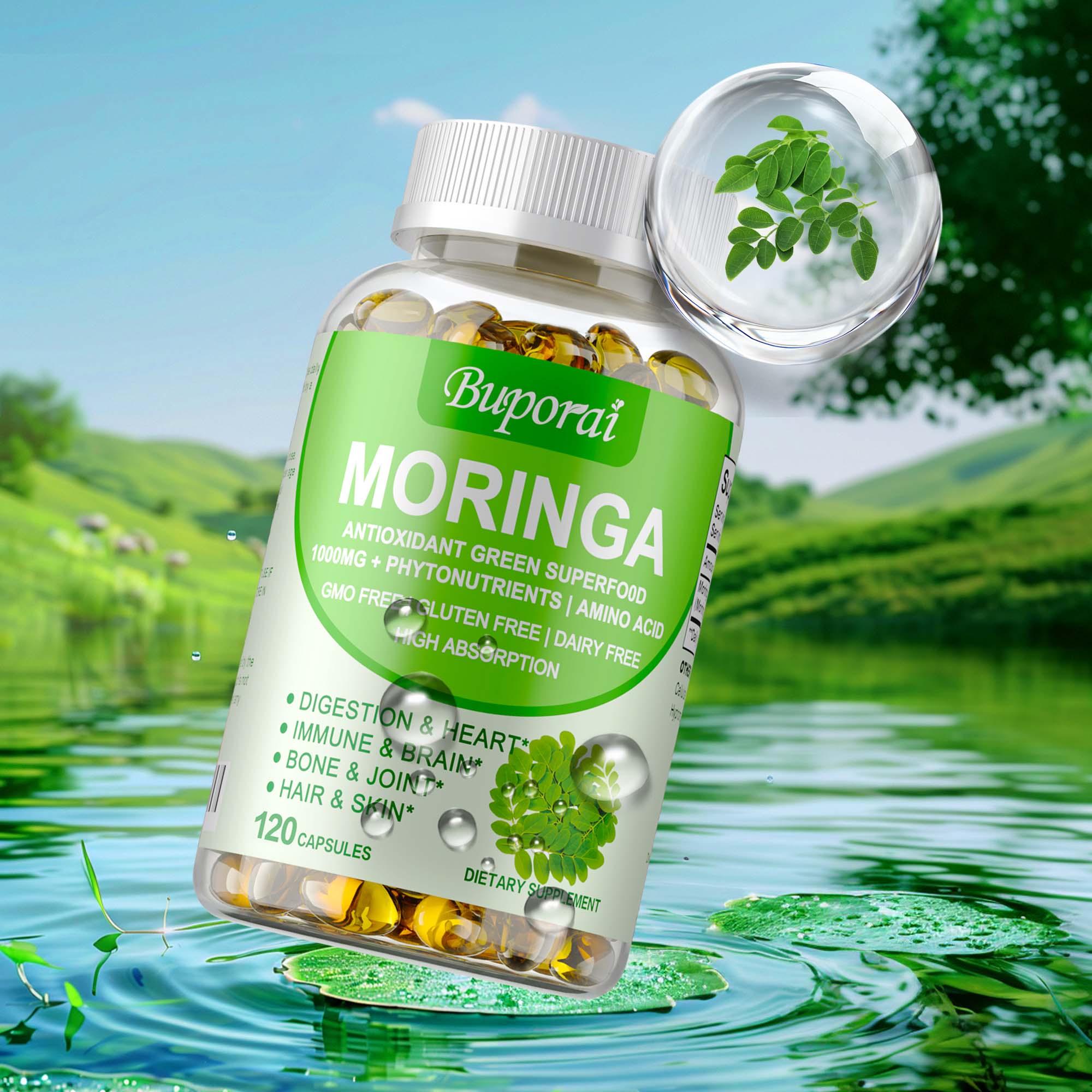Moringa Capsules 1000mg - Supp - Moringa Leaf Powder avaliação e preço