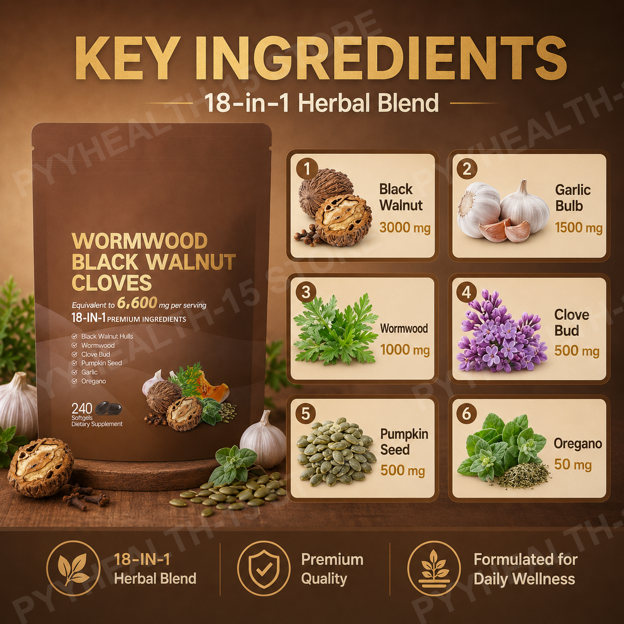 18-in-1 Wormwood Black Walnut  - Herbal Wellness For You avaliação e preço