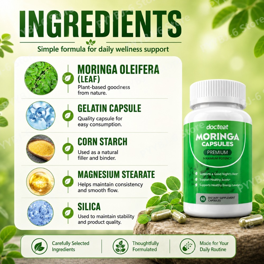 Moringa Capsules 60ct Premium  - Moringa Leaf Powder avaliação e preço